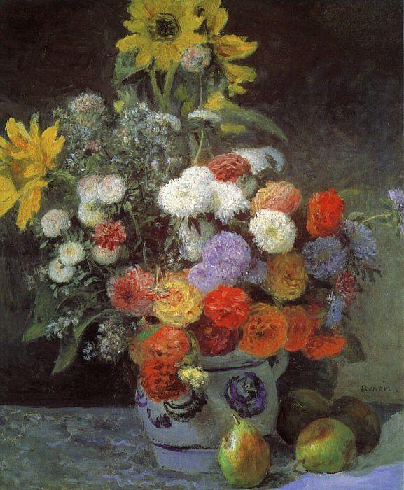 Pierre Renoir Mixed Flowers in an Earthenware Pot France oil painting art